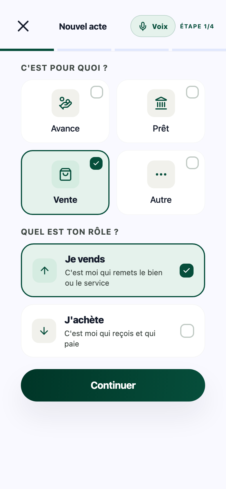 Capture Temmo pour choisir un document